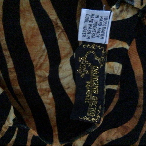 New Fringed Animal print Sarong handmade - Picture 2 of 2